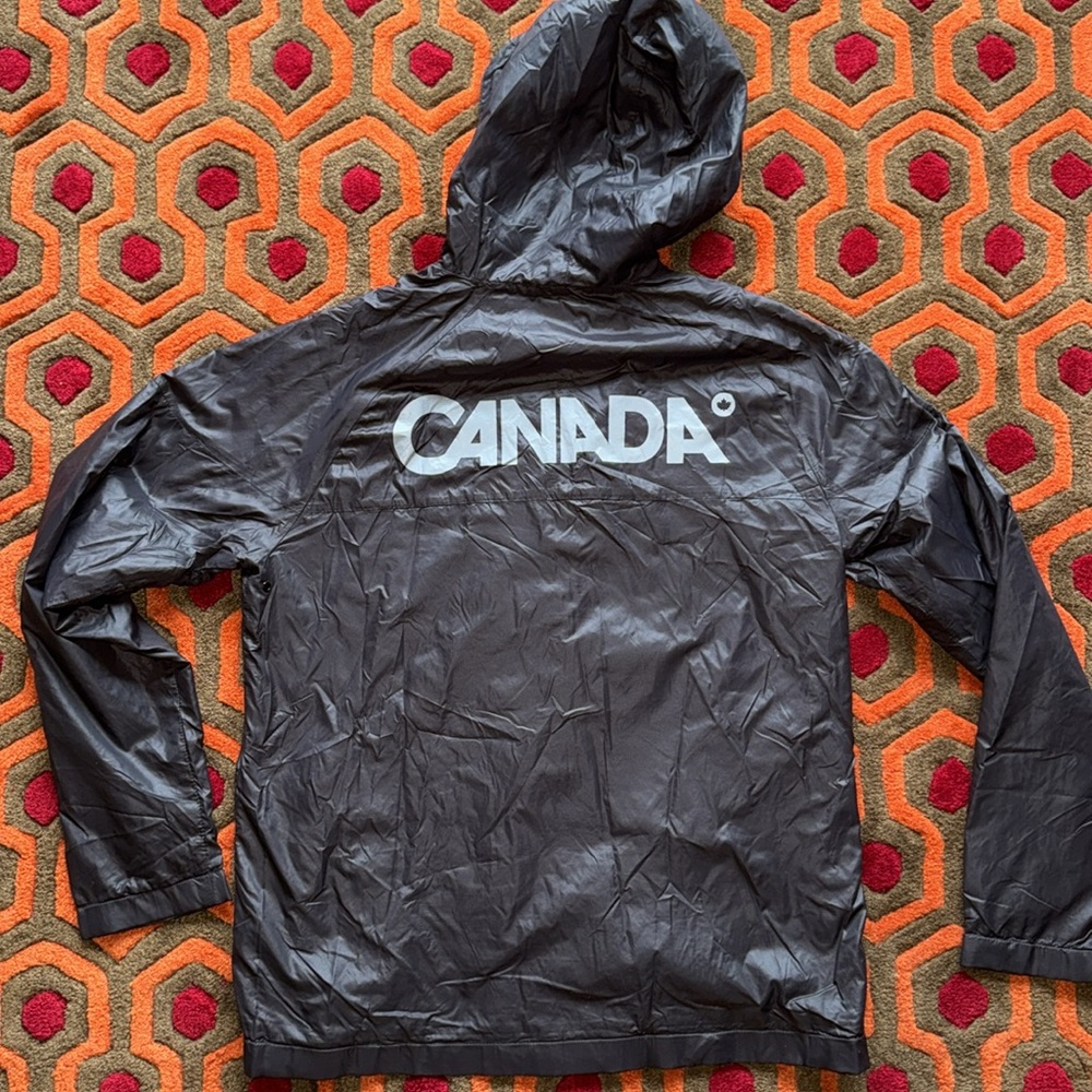 HBC Hudson's Bay Company Black Hooded Jacket with Logo